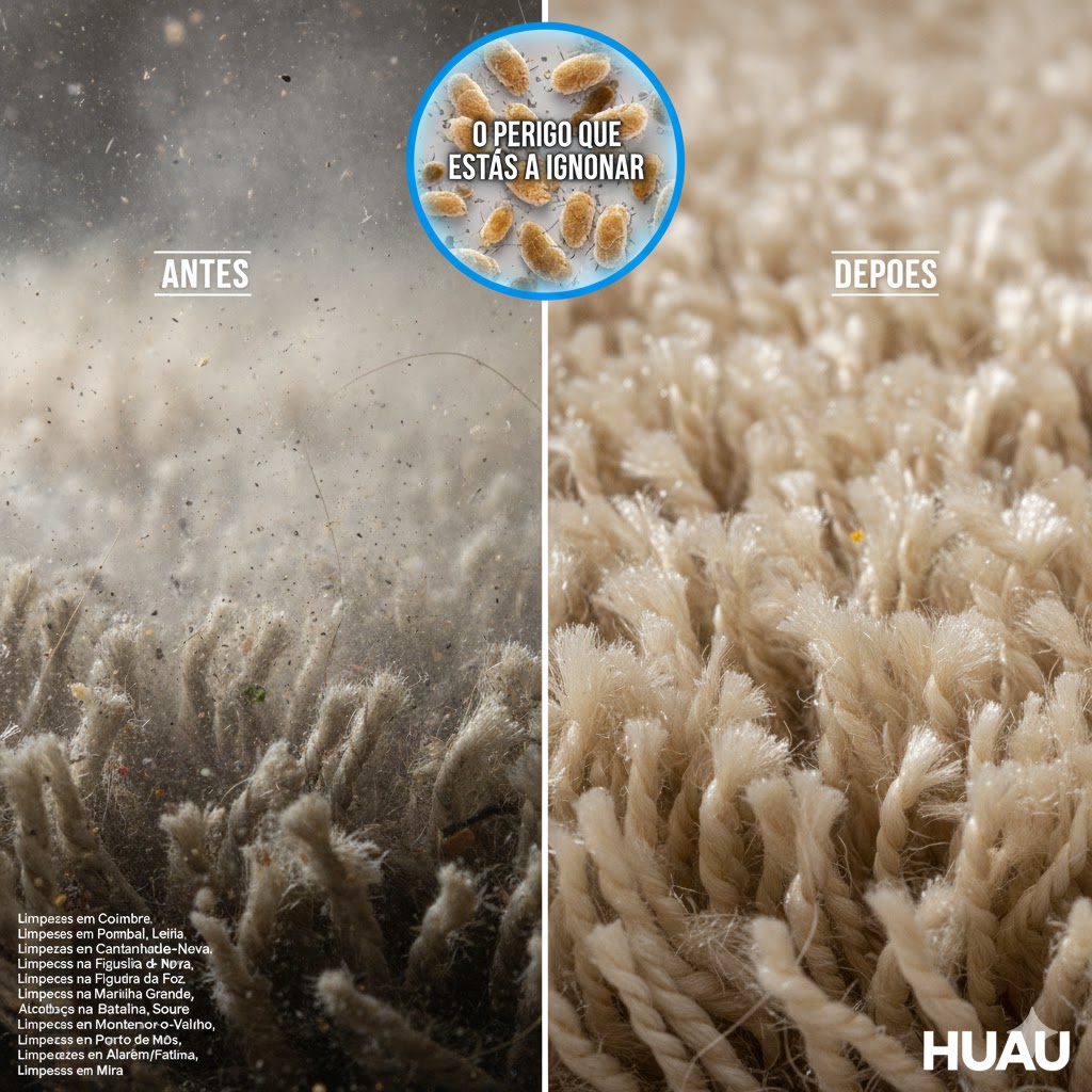 Higienização profissional de tapetes ao domicílio pela HUAU em Coimbra e Leiria.