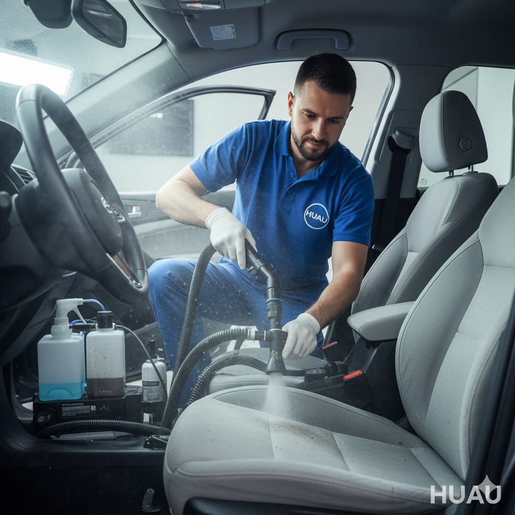 Limpeza e higienização de bancos de carro ao domicílio pela HUAU.