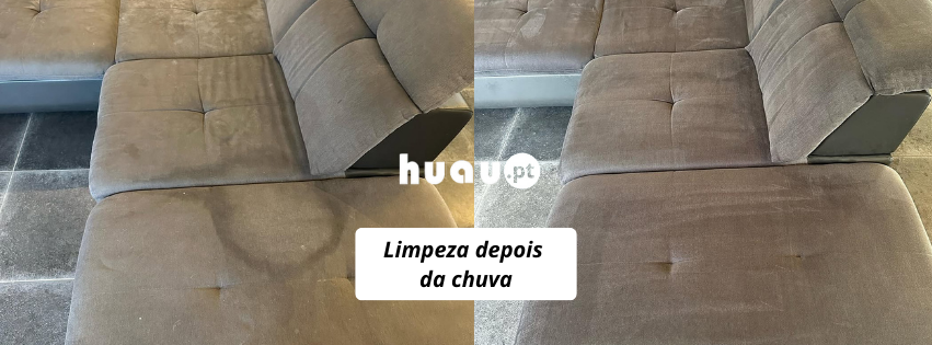 sofá molhado pela chuva limpeza Huau Leiria e Coimbra