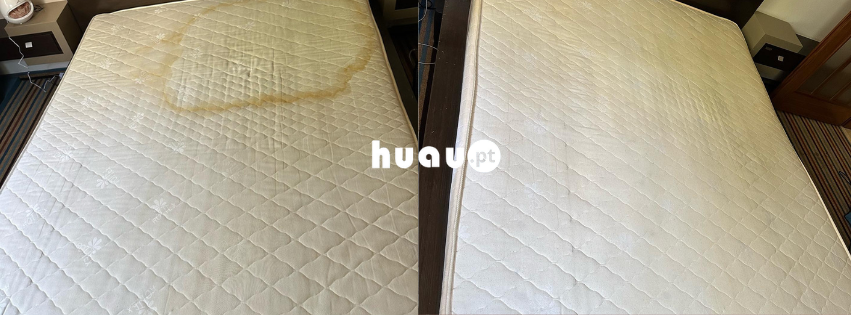 Remoção de contaminação biológica e manchas em colchão realizada pela Huau em Condeixa-a-Nova.