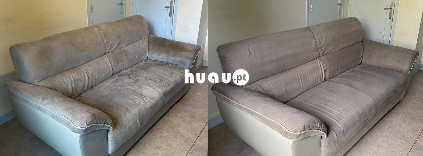 Limpeza de sofá, colchão e carpetes em Pombal - Antes e Depois Huau