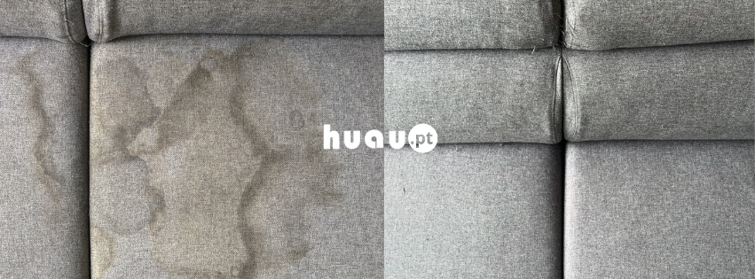 Processo de extração de bio-carga e renovação de textura em sofá no concelho de Porto de Mós.