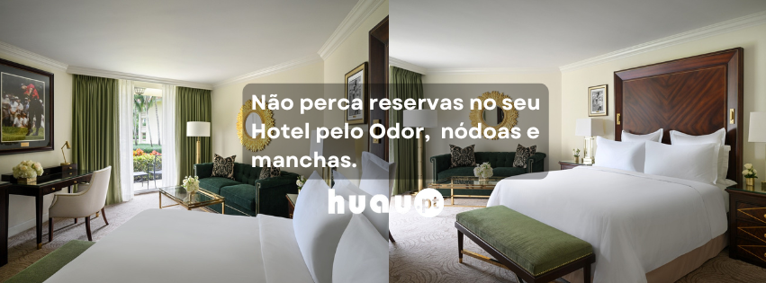 Higienização de estofos e remoção de odores em quartos de hotel - Huau