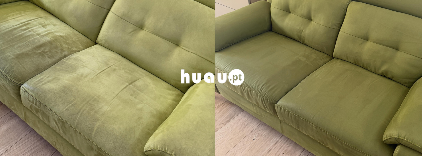 Limpeza de sofá antes e depois